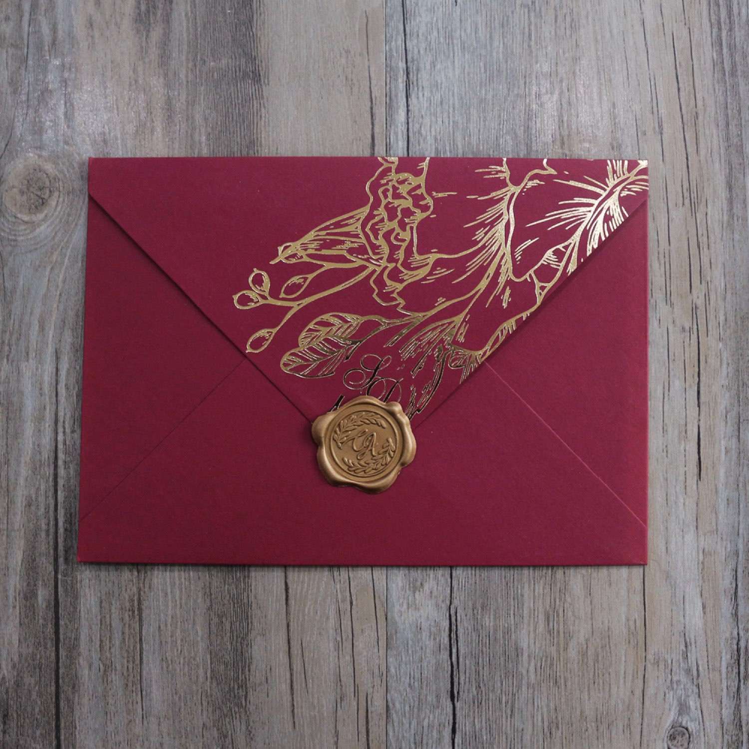 Customized Invitation Card With Trifold Vellum Paper Cover Foiling Invitation